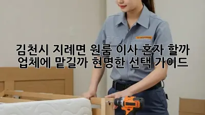 김천시 지례면 원룸 이사, 혼자 할까? 업체에 맡길까? 현명한 선택 가이드